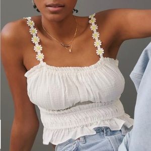 Anthropologie UO Maeve Strappy Daisy crop top size small
